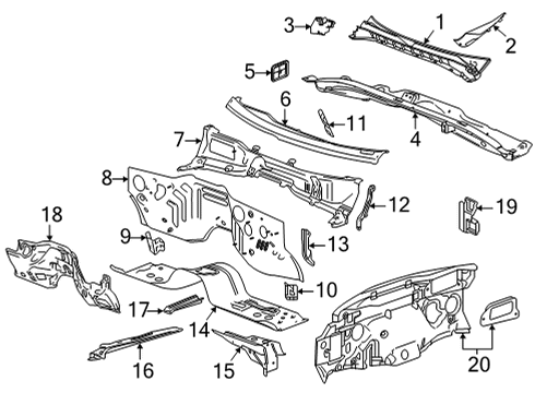 2021 GMC Yukon Cowl Diagram