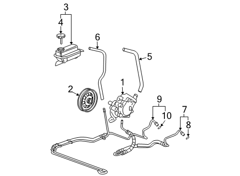 2005 Buick LaCrosse P/S Pump & Hoses, Steering Gear & Linkage Diagram