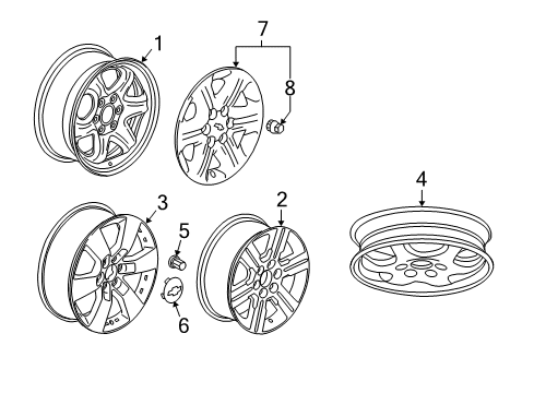 2014 Chevy Traverse Wheels, Covers & Trim Diagram