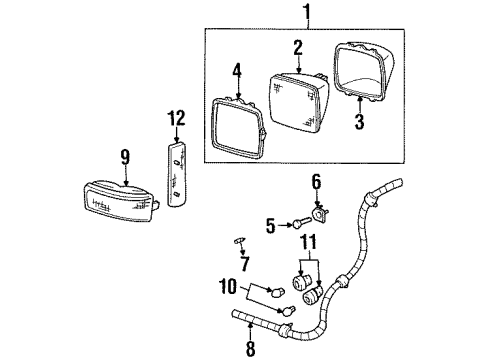 1993 Chevy C3500 Headlamps, Electrical Diagram