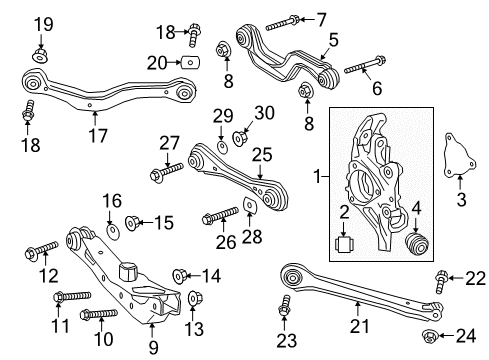 2017 Cadillac XT5 Link Assembly, Rear Suspension Adjust Diagram for 84606181