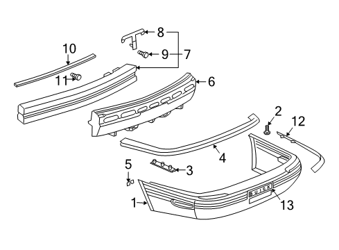 2001 Buick Park Avenue Letter Pkg,Rear Bumper Fascia (Buick) Diagram for 25677720