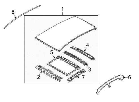 2007 Chevy Aveo Roof & Components, Exterior Trim, Body Diagram