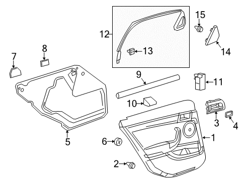 2017 Chevy Caprice Cover,Rear Side Door Window Frame Rear Diagram for 92264493