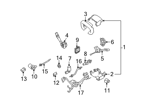 2007 Cadillac STS Cover Kit,Steering Column Trim *Cashmere Diagram for 88967182