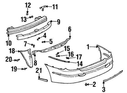 2002 Oldsmobile Aurora Rear Bumper Diagram