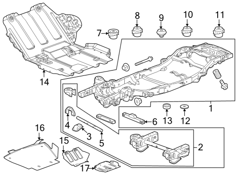 2016 Chevy Suburban Frame & Components Diagram 1 - Thumbnail