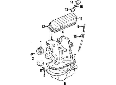 1997 Buick LeSabre Engine Parts & Mounts, Timing, Lubrication System Diagram 1 - Thumbnail