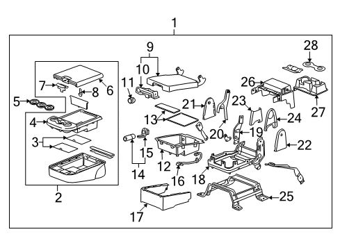 2010 Cadillac Escalade EXT Front Seat Components Diagram 5 - Thumbnail