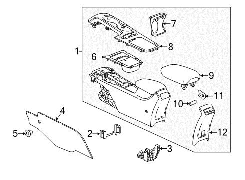 2016 Chevy Cruze Plate Assembly, Front Floor Console Trim *Bronze T Diagram for 84068502