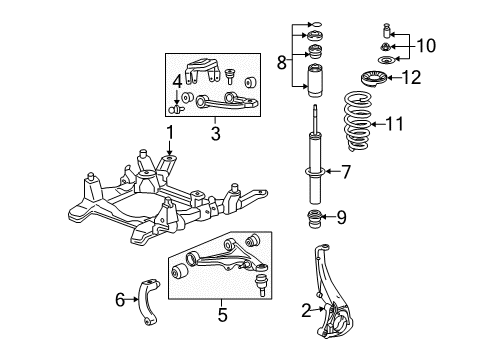 2011 Cadillac STS Front Suspension, Control Arm Diagram 1 - Thumbnail