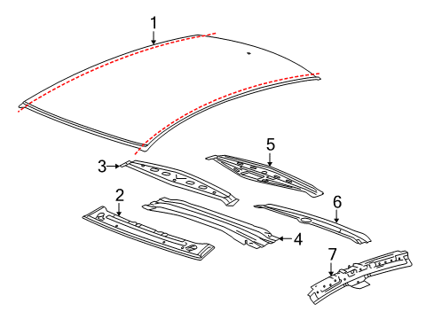 2014 Buick LaCrosse Rail Assembly, Roof Inner Rear Side Diagram for 25923185