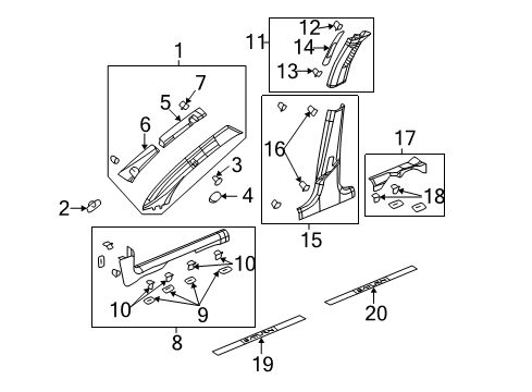 2006 Saturn Ion Panel Asm,Center Pillar Lower Trim *Neutral L Diagram for 15245411