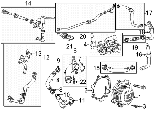 2020 GMC Sierra 1500 Hose, Therm Bypass Diagram for 55496921