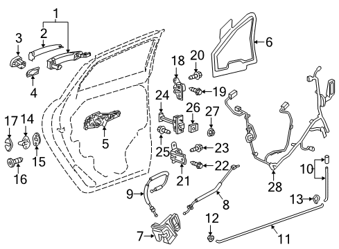 2018 Chevy Traverse Cover Assembly, Front Side Door Lock Cyl Opening *Bright Chromm Diagram for 84236519