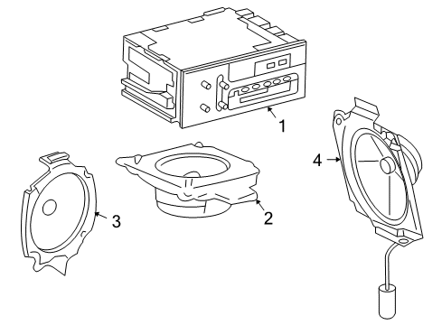 1997 Chevy Blazer Speaker Assembly, Radio Front Diagram for 16158535