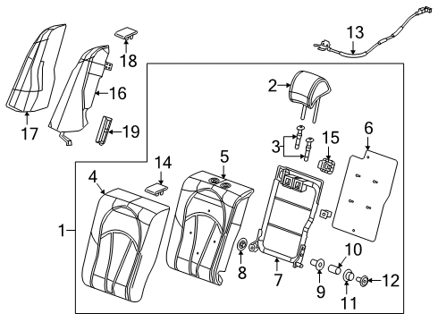 2019 Buick LaCrosse Rear Seat Components Diagram 1 - Thumbnail