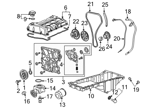 2009 GMC Canyon Engine Parts & Mounts, Timing, Lubrication System Diagram 4 - Thumbnail