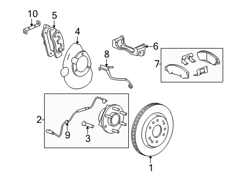 2007 Cadillac Escalade ESV Front Brakes Diagram 2 - Thumbnail