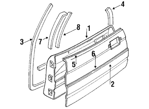 1987 Cadillac Allante MLDG ASM Diagram for 1634881