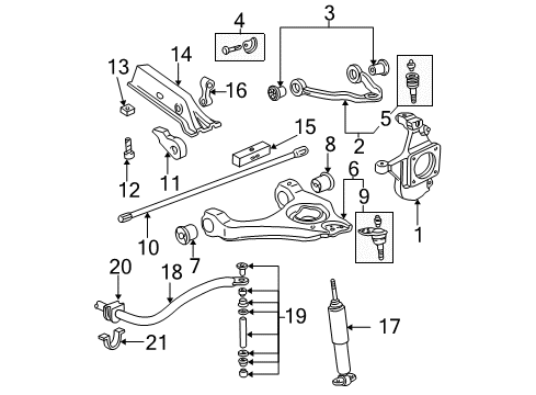 2006 GMC Sierra 2500 HD Front Suspension, Control Arm Diagram 3 - Thumbnail