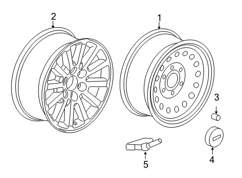 2011 Cadillac Escalade Wheels Diagram 1 - Thumbnail