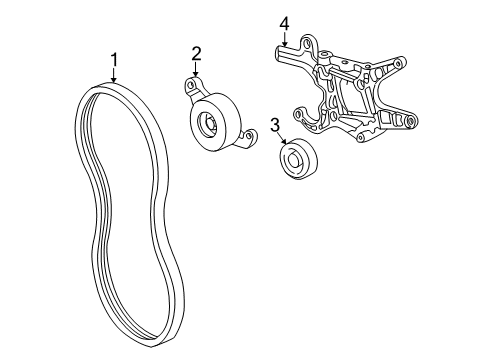 1999 Pontiac Sunfire Belt,Water Pump & Generator & P/S Pump Diagram for 88984191