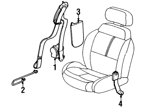 1997 Saturn SC2 Belt Unit, Rear Seat Center *Medium Duty Bisc Ii Diagram for 21055593