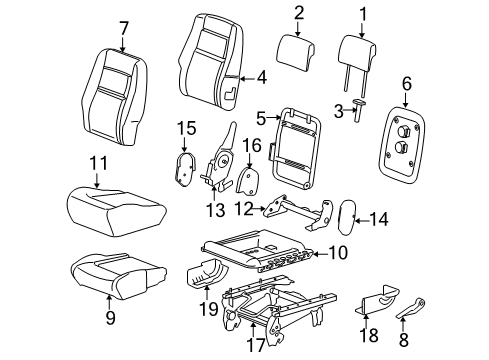 2006 Pontiac Montana Cover Asm,Rear Seat Back Cushion *Gray Diagram for 89044243