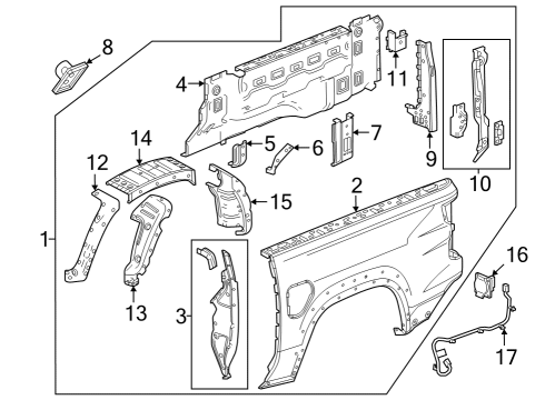 2023 GMC Canyon Pick Up Box Components Diagram