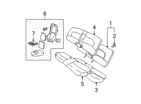 2004 Buick LeSabre ARMREST, Rear Seat Center Armrest Diagram for 16837665