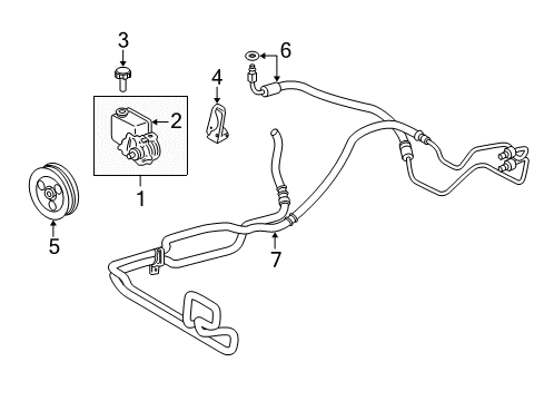 2000 Pontiac Bonneville P/S Pump & Hoses, Steering Gear & Linkage Diagram 3 - Thumbnail