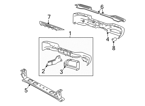 2003 Cadillac Escalade EXT Rear Bumper Diagram