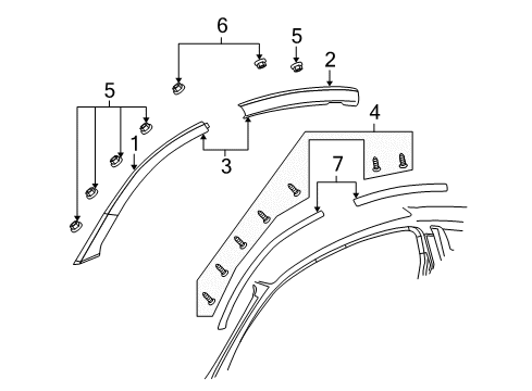 2005 Saturn Ion Panel Asm,Roof Side Front Trim *Service Primer Diagram for 15211647