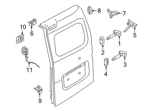 2016 Chevy City Express Back Door - Lock & Hardware Diagram 1 - Thumbnail