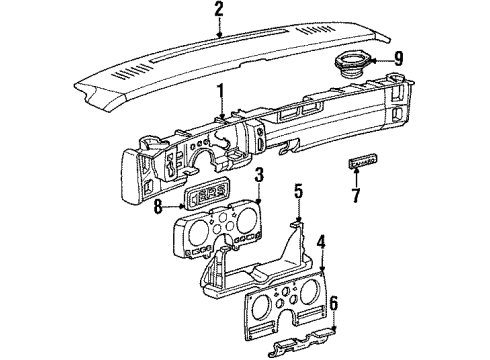 1985 Chevy Camaro Plate, Instrument Panel Trim Diagram for 14064963