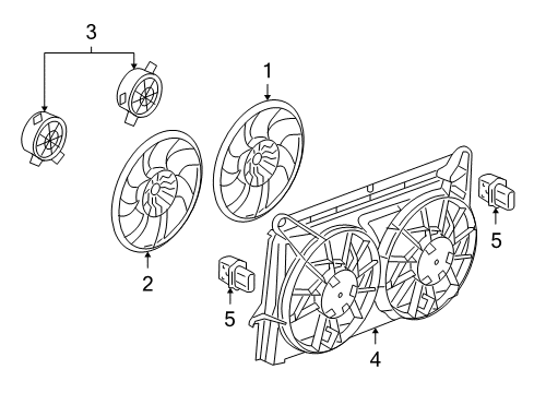 2010 GMC Sierra 1500 Cooling System, Radiator, Water Pump, Cooling Fan Diagram 6 - Thumbnail