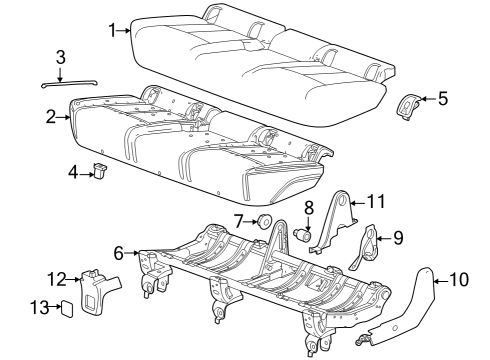 2023 Cadillac LYRIQ PAD ASM-R/SEAT CUSH Diagram for 86793740