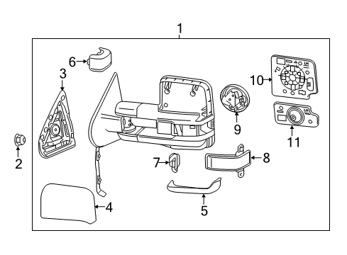 2018 GMC Sierra 1500 Outside Mirrors Diagram 3 - Thumbnail