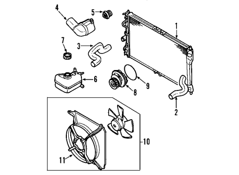 2006 Chevy HHR Cooling System, Radiator, Water Pump, Cooling Fan Diagram 5 - Thumbnail