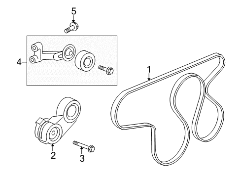 2009 Hummer H3T Belts & Pulleys Diagram