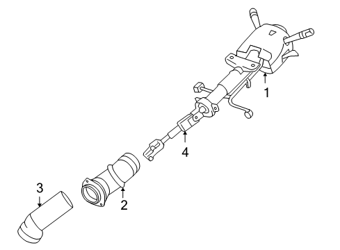 2008 Chevy Impala Column Assembly, Steering *Ebony Diagram for 20801291