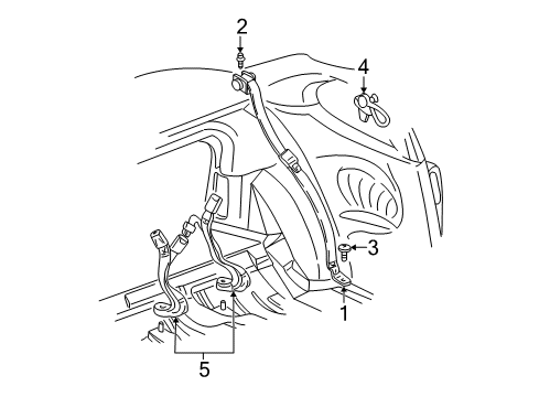 2001 Oldsmobile Alero Rear Seat Belts Diagram