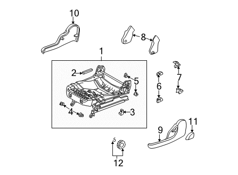 2003 Pontiac Vibe Knob,Driver Seat Vertical Adjuster *Gray Diagram for 88970685