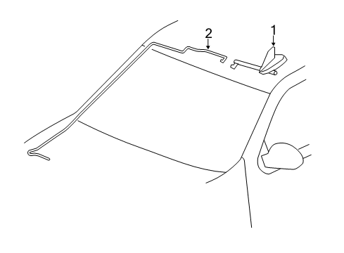 2018 GMC Sierra 1500 Antenna Assembly, High Frequency Eccn=5A991 *Switchblade Diagram for 84081901