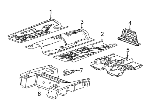 2020 Buick Encore Pillars, Rocker & Floor - Floor & Rails Diagram