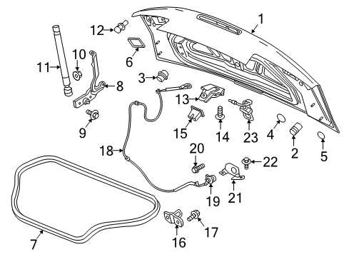 2024 Chevy Camaro Trunk Lid & Components Diagram 1 - Thumbnail