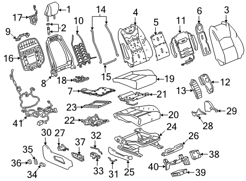 2021 Cadillac XT4 Bracket, F/Seat Htr Cont Mdl Diagram for 84514712