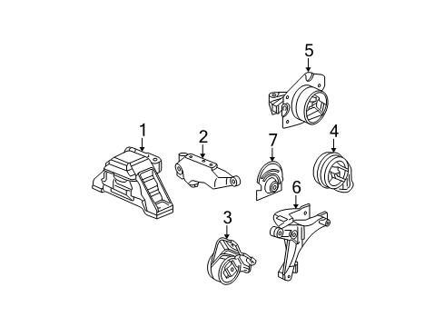 2006 Chevy HHR Engine & Trans Mounting Diagram 1 - Thumbnail