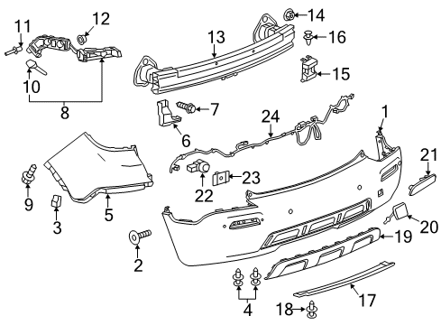 2016 Chevy Trax Cover, Rear Bumper Fascia Rear Tow Eye Access Hole Diagram for 25980571